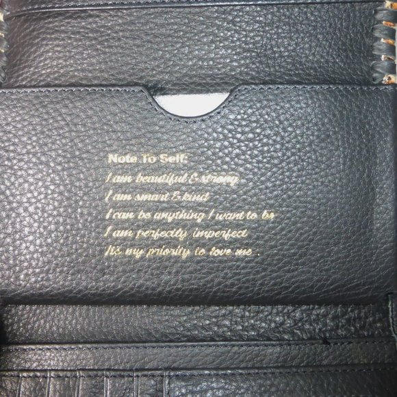 Aimee Kestenberg Spello Black Leopard Leather Calf Hair Wallet Wristlet NWT - Picture 6 of 7